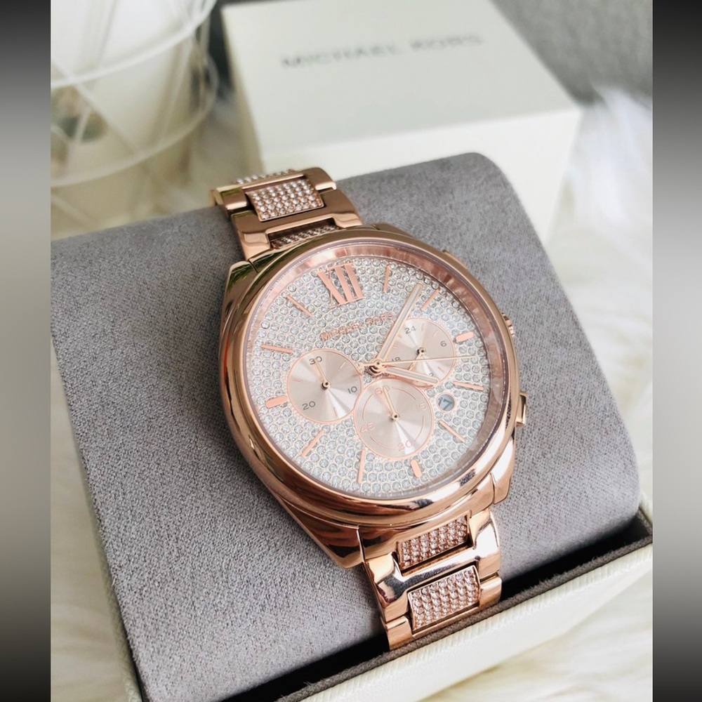 Michael kors Jenelle Chronograph Rose Gold Pave Watch Mk7178